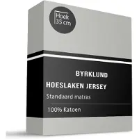 Byrklund Hoeslaken Katoen - Jersey Stretch - Lichtgrijs 80 x 200 cm