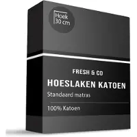 Fresh & Co Hoeslaken - Katoen - Zwart 90 x 200 cm