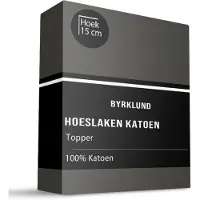 Byrklund Topper Hoeslaken Katoen - Antraciet 180 x 200 cm