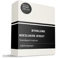 Byrklund Hoeslaken Katoen - Jersey Stretch - Off White 180 x 220 cm