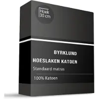Byrklund Hoeslaken Katoen - Antraciet 90 x 200 cm / Antraciet