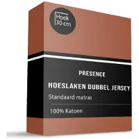 Presence Hoeslaken - Katoen Dubbel Jersey - Cognac 100/120 x 200/210