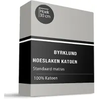 Byrklund Hoeslaken Katoen - Lichtgrijs 80 x 200 cm / Lichtgrijs