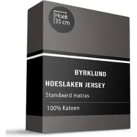 Byrklund Hoeslaken Katoen - Jersey Stretch - Antraciet 80 x 200 cm /