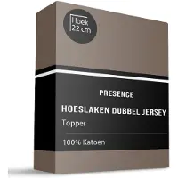 Presence Topper Hoeslaken - Katoen Dubbel Jersey - Taupe 100/120 x