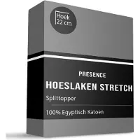 Presence Splittopper Hoeslaken - Egyptisch Katoen Stretch - Grijs 160