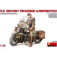 MiniArt Militaire voertuigen - U.S. Military Policeman met motorfiets - 35168