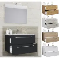 VCM 2pcs wastafel wastafel / wastafel kast breedte 80 cm / badkamer meubels set hangend met twee laden / Badinos