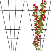 Relaxdays plantensteun - set van 2 - rankhulp - staal & kunststof - trellis - klimplanten
