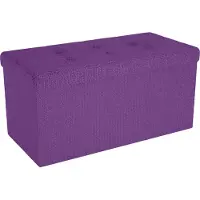 Intirilife opvouwbare kruk 76x38x38 cm in nebel lila bank stoel met opbergruimte en deksel van stof opbergbox kist