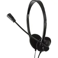 Logilink Stereo hoofdtelefoon (Bedraad), Kantoorheadset, Zwart