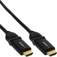 InLine HDMI High Speed-kabel met Ethernet, haakse stekker, zwart, 2m
