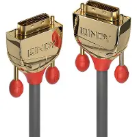 Lindy 36204 DVI-kabel DVI Aansluitkabel DVI-D 24+1-polige stekker, DVI-D 24+1-polige stekker 5.00 m Grijs Vergulde steekcontacten