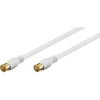 Goobay SAT aansluitkabel, F-Quick, 100% afgeschermd, verguld, wit, 2,5 m (Antennekabel)