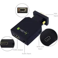 Techly Videoverbindingskabel - HD-15 (VGA), mini-connector, Micro-USB Type B naar HDMI-vrouwelijk