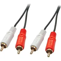 Lindy 35662 audio kabel 3 meter 2 x RCA Zwart, Rood, Wit