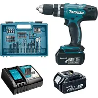 Makita Boormachine + slagboor, Accuboormachine DHP453RFX4 (Oplaadbare batterij)