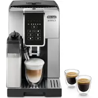 De'Longhi Dinamica Ecam 350.50.SB, espressomachine, 1,8 liter, koffiebonen, ingebouwde molen, 1450 W, zwart, zilver