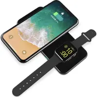 Swissten Draadloze CHARGER 2in1 Zwart, Draadloze laders, Zwart