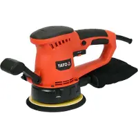 YATO Professionele Excentrische Schuurmachine – 450W – Ø 150 mm – Regelbaar Toerental (4000–13000 tpm) – Met Stofopvangzak & Verstelbare Handgreep – Klittenband Bevestiging