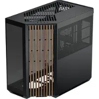 APNX V1-W-BK-V1 Midi-tower Gaming-behuizing Zwart, Hout