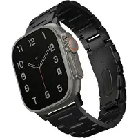 Uniq Osta Stalen band met zelf-verstelbare links voor de Apple Watch | 44/45/46/49 mm - Midnight Black