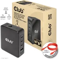 Club 3D CAC-1917 USB-laadstation 140 W 1x USB-A, 3x USB-C USB PD Zwart Binnen GaN