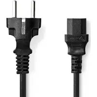 Nedis Stroomkabel | Type F (CEE 7/7) Male | IEC-320-C13 | Recht | Recht | Vernikkeld | 5.00 m | Rond | PVC | Zwart | Label - CEGL10030BK50
