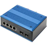 Digitus DN-651149 netwerk-switch Unmanaged Gigabit Ethernet (10/100/1000) Power over Ethernet (PoE) Zwart, Blauw