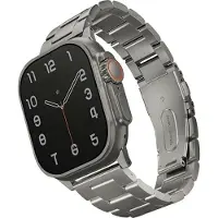 Uniq Osta Stalen band met zelf-verstelbare links voor de Apple Watch | 44/45/46/49 mm - Titanium (Silver)