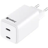 Sandberg Dual USB-C PD-lader 65W, EU-stekker, modelnummer 441-56