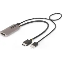 StarTech.com 30cm HDMI naar DisplayPort Adapter Kabel, 8K 60Hz, Actieve HDMI 2.1 naar DP 1.4 Video Converter, HDCP 1.4/2.1/2.2/2.3, DSC 1.2a, USB Bus Powered met Meegeleverde Kabel