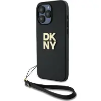 DKNY DKHCP15XPBSWSK iPhone 15 Pro Max 6,7" czarny/zwarte hardcase Polsband Voorraad Logo (iPhone 15 Pro Max), Smartphonehoes, Zwart