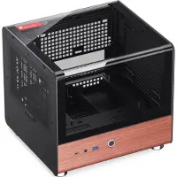 Jonsbo TK-0 BLACK, computerbehuizing, zwart, hout, ITX, staal, hout, 13,5 cm, 23 cm
