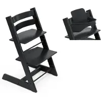 Stokke Tripp Trapp kinderstoel beuken/zwart incl. babyset V2 zwart