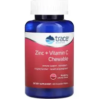 Trace Minerals - Zink + Vitamine C Kauwtabletten, Frambozensmaak - 60 Stuks