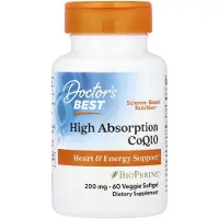 Doctors Best - CoQ10 met Hoge Absorptie met BioPerine, 200 mg - 60 Vegetarische Softgels