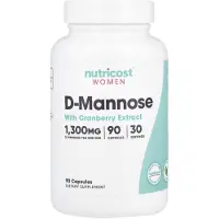 Nutricost - D-Mannose met Cranberry-extract voor Vrouwen 1300 mg (90 Capsules)