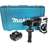 Makita Boormachine + slagboor, DHR 202 F1W Accuboormachine 18 V 20 mm 2.0 J wit + 1x oplaadbare accu 3.0 Ah + koffer - zonder (Oplaadbare batterij)