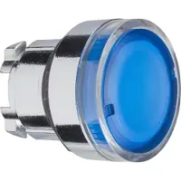 Schneider Electric ZB4BW36 ZB4BW36 Frontelement voor lichtdruktoets Terugstelbaar (Ø) 22 mm Zonder markering Chroom, Blauw 1 stuk(s) Piece