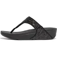 FitFlop Lulu Glitter Toe-Thongs Black Glitter-Schoenmaat 36