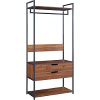 En.casa Kledingkast Larem met 2 lades 180x84x40 cm zwart en walnootkleurig []