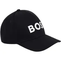 BOSS Kinderpet van een katoenen twill met logo in rubberprint Maat 56