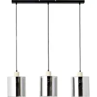 Brilliant verstelbare hanglamp van gerookt glas, model WEALD | 120 x 90 cm | 3 x E27, max. 40W | Metaal, glas, hout