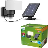 Philips Tylus beveiligingslamp - UltraEfficient LED - Solar buitenlamp - Koel wit licht; 5000K - Zwart - Bewegingssensor - Schemersensor - Zonne-energie