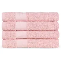 Good Morning Badstof Handdoek 100% Katoen 50x100cm - light pink - Set van 4