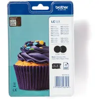 Brother Inktcartridge LC-123BKBP2 Zwart Multipack