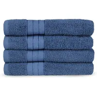 Good Morning Badstof Handdoek 100% Katoen 50x100cm - denim - Set van 4