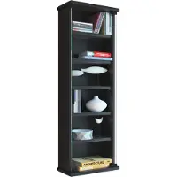Hioshop Loposa wandkast CD,DVD opslag 150 CD 6 planken zwart.