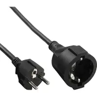 InLine CEE 7/7 (recht) - CEE 7/3 (recht) stroom verlengkabel | 3x 1,50mm | zwart | 10 meter
